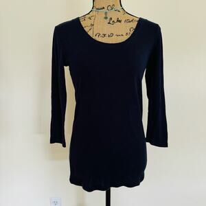 GAP Supersoft Scoop Neck Navy Long Sleeve Tee Shirt Top Size Medium